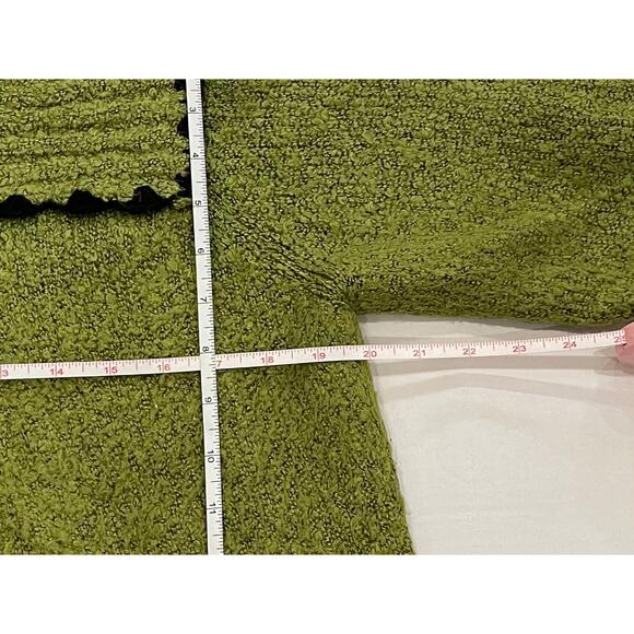 Wind River Moss Green Collared Single Button Chunky Knit Cardigan, Lagenlook, M - Picture 10 of 11